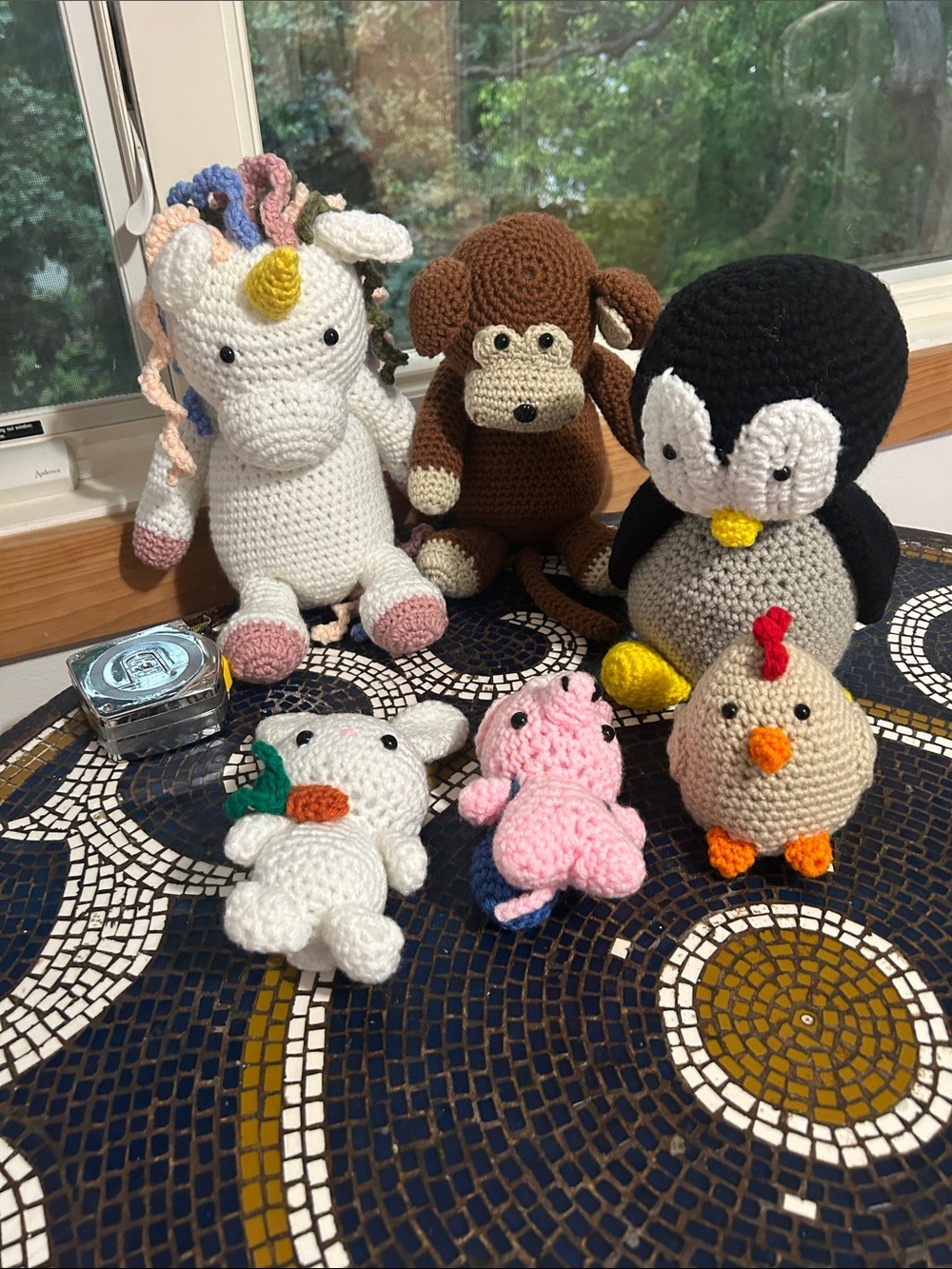 Lot of handmade animals.